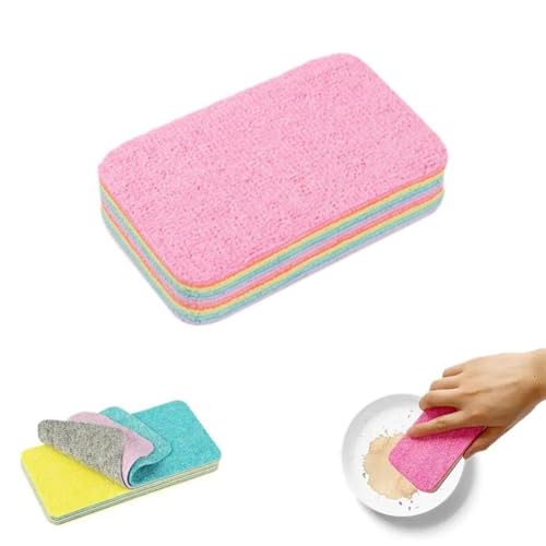 12 Layer Peelable Microfiber Sponges,Rainbow Multi-Layered Tear-Off Rags,Quick Drying Absorbent Non-Scratch Rainbow Sponge for Cleans Kitchen,Windows, Bathroom & More,Reusable - color: 4.7*2.7inch, size: 1pcs