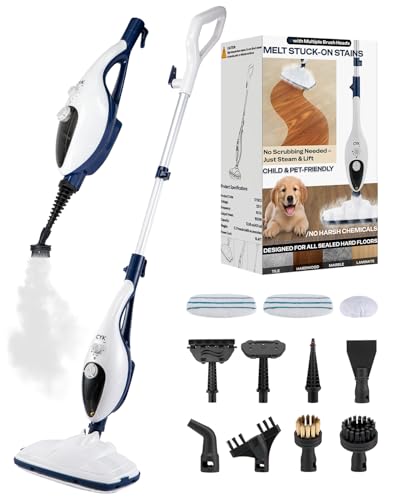 CYK Steam Mops for Floor Cleaning, 12 in 1 Handheld Steam Cleaner for Home, Floor Steamer for Hardwood Floors and Tile - color: Navy-white
