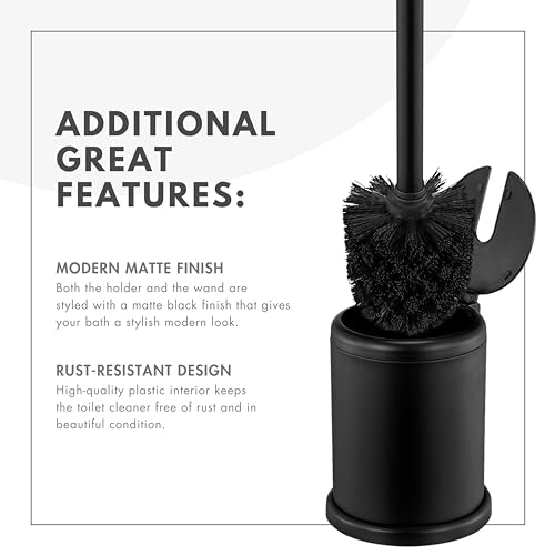 ToiletTree Products Deluxe Toilet Brush with Lid - Black - style: Black