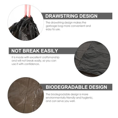 75pcs Heavy Duty Drawstring Garbage Bags Large Capacity Disposable Trash Bags for Home Use Leak-resistant with Strong Plastic Material