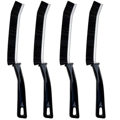 Hard Bristle Crevice Cleaning Brush.Multi-Purpose New Cleaning Brush Tool, Black Bristles with Ergonomic Grip Bathroom Gap Brush, Home, Kitchen, Bathroom, Faucets, Toilet,Window, Vehicle, (4)