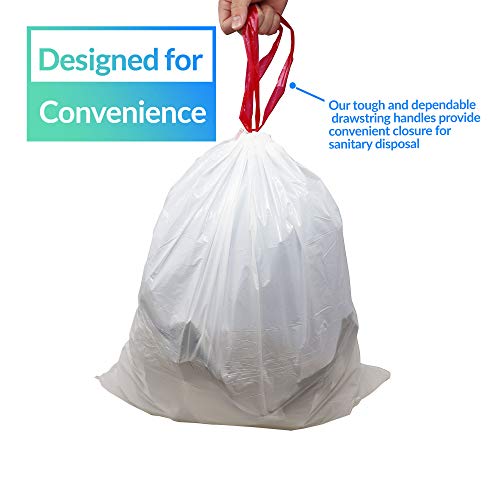 Reli. 2-4 Gallon Trash Bags Drawstring | 250 Count | 18"x 20" | Small Garbage Bags 4 Gallon - Drawstring Handles | White Trash Can Liners 2 Gal - 3Gal - 4Gal | Small Bin Liners, Office - size: 250 Count (Pack of 1)
