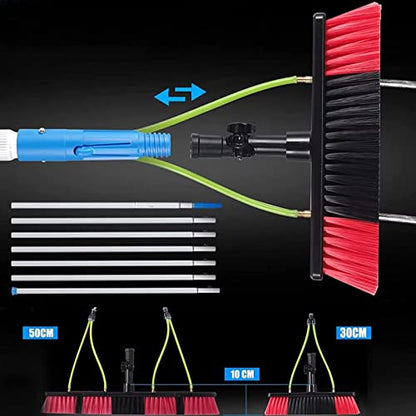 5-12m Window Cleaning Pole,Window Cleaning Brush Equipment, Window Cleaner Kit, Water/Hose Fed Pole, Cleaning Photovoltaic and Solar Panels 9m/30ft Rod 50cm Brush Head - color: 9m/30ft Rod, size: 50cm Brush Head