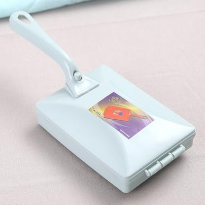 Handheld Carpet Sofa Sweeper with Double Roller Brushes,Crumb Dust Cleaning Tool for Bed,Table,Upholstery,PP Material,Purple