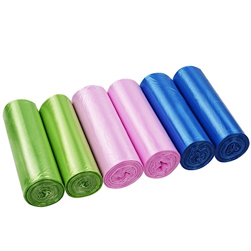 Small Trash Bag, 1.5 Gallon Garbage Bags/Trash Can Liners, 120 Counts | Unscented, Colored, Leakproof, Tear Resistant, for Under-sink Bins, Bedside Cans, Bathroom