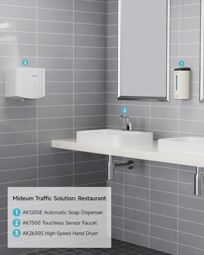 AIKE Classic Automatic Soap Dispenser,25 oz Liquid Wall Mount,MatteWhite Stainless Steel Finish Model AK1205E - color: Mattewhite Stainless Steel