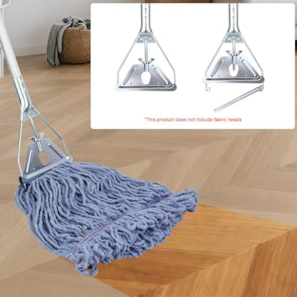 Mop Handle Commercial Heavy Duty - 57 Inch Industrial Metal Mop Stick Replacement for Floor Cleaning - Professional Mops Head Replacement Holder - color: Yellow 1 - Metal Clamp