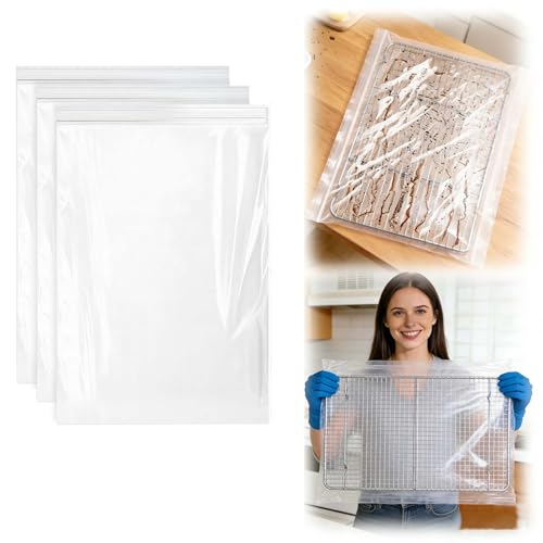 Oven Rack Cleaning Bags, Heavy Duty No Scrub Oven Rack Cleaning Bags, Reusable Leak-Resistant PE Bags for Deep Soaking Grill Grates, BBQ Racks, No Cleaner Included, 3 Pack (15.7''*23.7'') - size: 1 Count (Pack of 3)