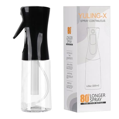 hair spray bottle, ultra-fine spray continuous spray bottle (200ml/6.8oz), used for hair design, vegetation, cleaning and skin care - empty, reusable (Black) - color: Black