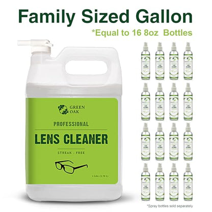 Green Oak Lens Cleaner Refill Professional Lens Cleaner Refill– Best for Eyeglasses, Cameras, and Lenses - Safely Cleans Fingerprints, Dust, Oil (1 Gallon Refill)