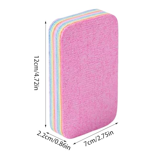 Multi-Layer Sponge Cloth, Microfiber Material, Pink, Peelable Sponge, Absorbent Scrubber, Compact Design, for Kitchen Bowl Dish Pot Household Bathroom Window - color: 12×7×2.2cm