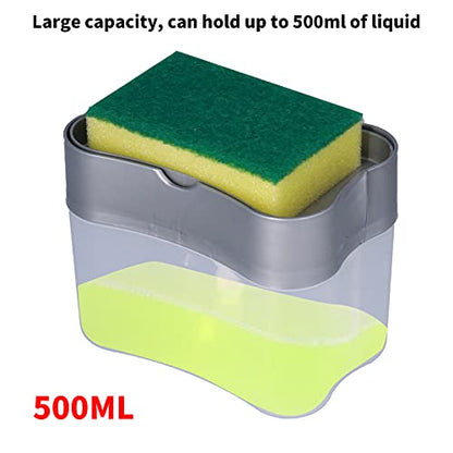 Zerodis Liquid Pump Dispenser Large Capacity 500ml Easy One Hand Press Container for Kitchen Sink Dishwashing Bathroom