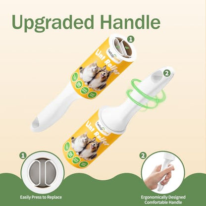 Extra Sticky Lint Roller for Pet Hairs 100 Sheets Lint Rollers with Reinforced 1 Handles and Tough Paper - size: 100Sheets