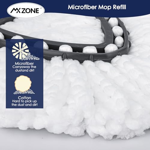 Spin Mop Head Replacement for O Ceda Mop Replace Head Triangle Mop Refills, Microfiber, White, 5 Packs - size: 5pcs 1-Tank Mop White