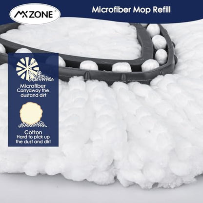 Spin Mop Head Replacement for O Ceda Mop Replace Head Triangle Mop Refills, Microfiber, White, 5 Packs - size: 5pcs 1-Tank Mop White
