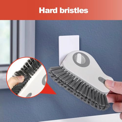 2 in 1 Groove Cleaning Brush Window Track Cleaning Tools, 2024 New Hard Bristle Crevice Cleaning Brush with Hidden Scraper, Shutter Door Window Track Kitchen Cleaning Brushes Kit (1, White) - color: White