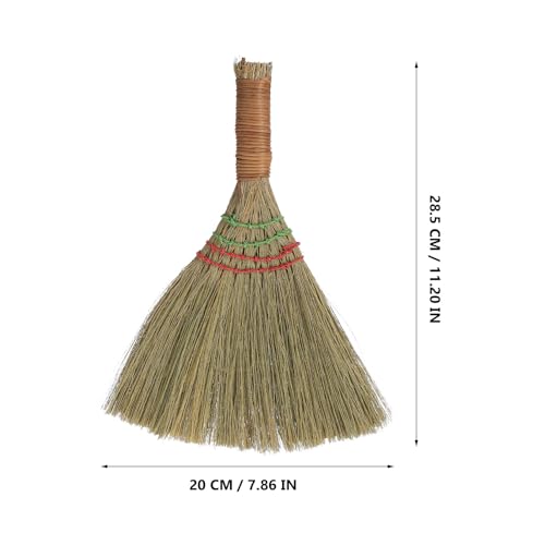 Ciieeo Small Straw Whisk Broom Handheld Brush with Short Handle, Large Wicker Desktop Sweeper for Household Dust and Debris Cleaning, Multipurpose Indoor and Outdoor Use