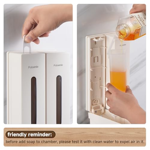 1984 Shampoo and Conditioner Dispenser Wall Mount Shower Dispenser 2 Chamber No Drill Bathroom Set Shampoo Dispenser for Shower Wall Home Hotel 400ml x 2 White - color: White 2 Chamber
