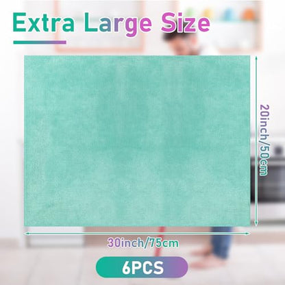 Newwiee 6 Pcs Extra Large Microfiber Cleaning Cloth 30" x 20" Washable Reusable Microfiber Towel Streak Free Lint Free Cloth for Cleaning Home Glass Office Window Bathrooms (Pastel Colors) - color: Pastel Colors