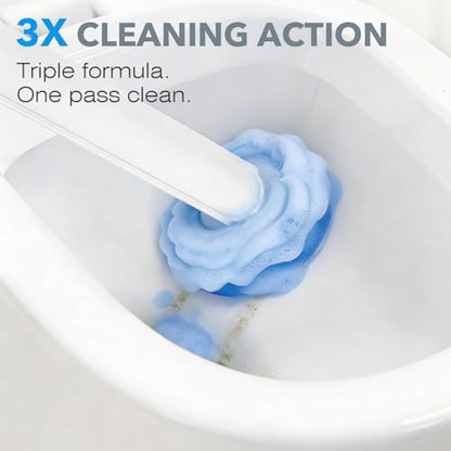 2-Pack Disposable Toilet Brush & Wand Kit, Wall-Mounted Auto-Closing Caddies with 60 Refills, Deep Cleaning System with Pre-Loaded Scrubber for Rust & Hard Water - Mess-Free Modern Design