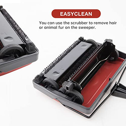 Yocada Carpet Sweeper Cleaner for Home Office Low Carpets Rugs Undercoat Carpets Pet Hair Dust Scraps Paper Small Rubbish Cleaning with a Brush Dark Red - color: Dark Red