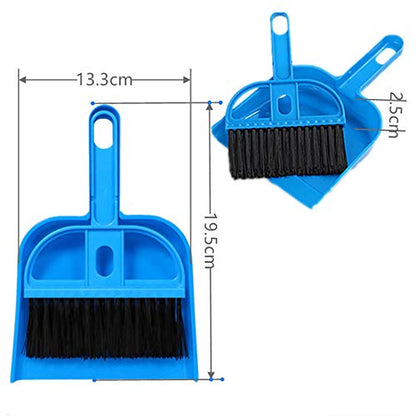 Mini Dustpan and Broom Set 1 Pcs Dustpan Brush Set Portable Plastic Brush Set (Blue) Used for Tool Brush Keyboard Home Kitchen Sweeper Table Desk Office