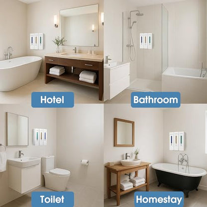 Shampoo and Conditioner Dispenser,Shower Dispenser 3 Chamber No Drill,Shower Soap Dispenser Wall Mounted for Bathroom Hotel with Upgrade Pump Head,3 * 400ml (White 3 Chamber) - color: White 3 Chamber