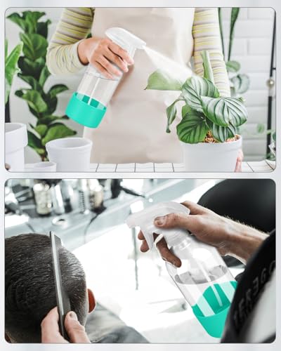 Rionisor Glass Spray Bottles with Silicone Sleeve Protection, Empty 16OZ Reusable Spray Bottles, Refillable Containers with Spray Nozzles for Cleaning Solutions, Plants and Essential Oils 1 Pack Green - color: Green, style: 1 Pack