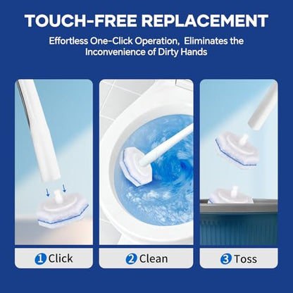 30 Toilet Bowl Refills Fits for Clorox Toilet Brush, Upgrade 3-Layer Disposable Bowl Cleaner Refills for Bathroom Cleaning, 3X Cleaning Power, No Falling Apart - size: 1 Count (Pack of 30)
