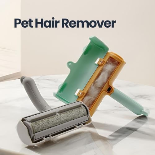 Pet Hair Remover Roller, Reusable Pet Hair Removal Brush for Dogs and Cats, Self Clean Fur from Couch, Bed, Rugs, Laundry and Clothes, Green - color: Green