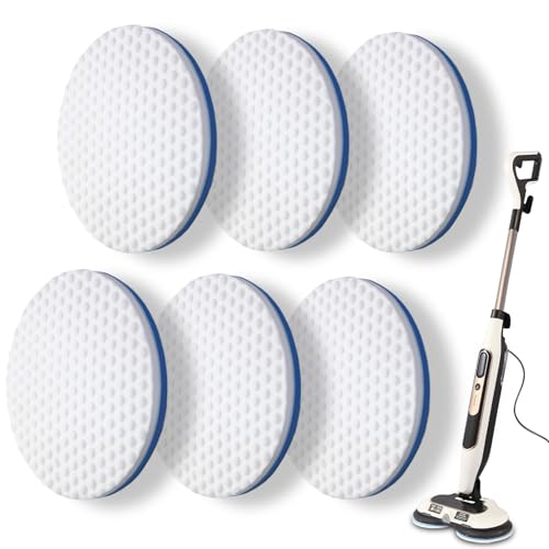 Frescares S7000 Magic Sponge Eraser Steam&Scrub Mop Pads Kit for Shrak,S8201 S8001 S7001 S7201 S7000AMZ S7005 S7020 S7001C All-in-One Hard Floor Steam Mop (6White) - color: 6white