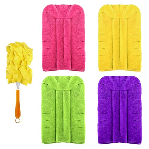 Reusable Duster Refill Compitable with Swiffer Duster - Washable Heavy Duty Dusters Refills 360 for Swiffer Duster Handle & Super Extender Handle, 4 Pack - color: 4 Pack