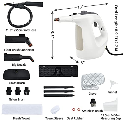 Goplus Multipurpose Handheld Steam Cleaner, Grey & White - color: Grey & White