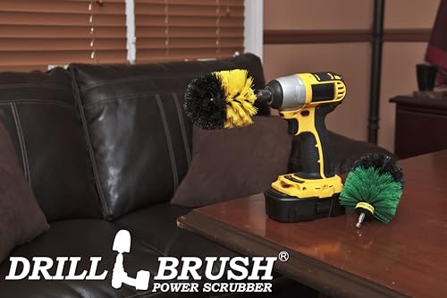Kitchen Accessories - Pots and Pans Set - Spin Brush Kit - Grout Cleaner - Cleaning Supplies - Bathroom Accessories - Soap Scum, Hard Water Stains, Mineral Deposits, Calcium Build-up, Rust Stains - color: Green / Yellow