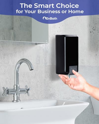Wall Mounted Soap Dispenser with Large 34 oz. Capacity (2-Pack) - Black Commercial Hand Soap Dispensers or Hand Sanitizer Wall Mount Units That Hold 25 pct More Than Other Brands - ADA Compliant - size: 2-Pack