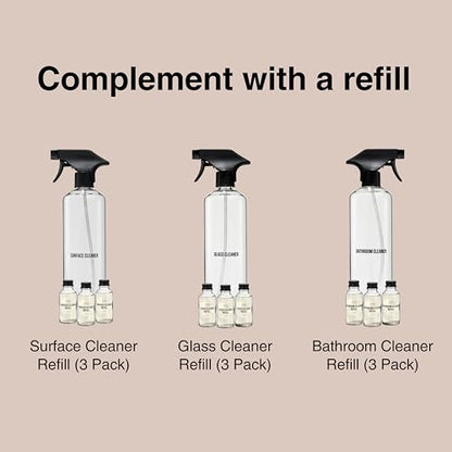 Public Goods Empty Glass Spray Bottle for Multi-Surface Cleaner | Refillable Spray Bottle for Cleaning | Made with Borosilicate Glass for Countertops, Tile, Floors, Appliances | BPA Free | 24 Oz - style: Empty Glass Bottle