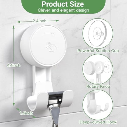 LUXEAR Suction Hooks Powerful Vacuum Suction Cup Hooks-1PACK Razor 1pack Single White - size: 1 Pack Single & 1 Pack Razor