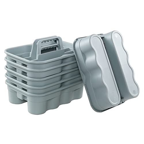 Plastic Cleaning Tote Caddy, Plastic Caddy with Handle, 6 Pack