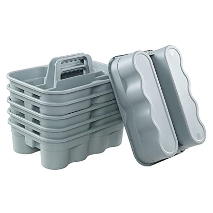 Plastic Cleaning Tote Caddy, Plastic Caddy with Handle, 6 Pack