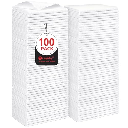 Orighty Microfiber Cleaning Cloth, 100 Pack Microfiber Towels for Cars, Multi-Purpose Shop Towels Cleaning Rags Bulk for Car, Home, Kitchen, 11.5’’ x 11.5’’, White - color: White, size: Pack of 100