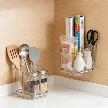 Toothbrush Storage Rack, 3 Slots Toothbrush Organizer with Dividers, Wall Mounted Toothpaste Holder Organizer for Bathroom Countertop Kitchen Office