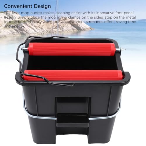 Akozon 14L Foot Pressure Pedal Spin Mop Bucket - Labor Saving Floor Cleaning System for Home and Marine Boat