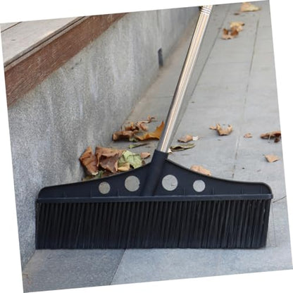 Outdoor Heavy Duty Push Lawn Sweeper Detachable Stainless Steel Garden Broom Handle for Efficient Cleaning of Driveways Courtyards and