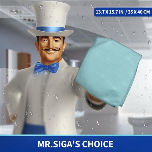 MR.SIGA Ultra Fine Microfiber Cloths for Glass, Pack of 6, 35 x 40 cm 13.7" x 15.7" - size: 6 Pack-13.7 X 15.7 inch