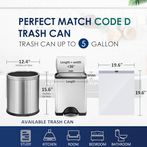5 Gallon 80 Counts Strong Drawstring Trash Bags Garbage Bags by RayPard, Small Plastic Bags, Trash Can Liners for Home Office Kitchen Bathroom Bedroom, White Waste Basket Liners (White) - style: 80-5 Gallon-White