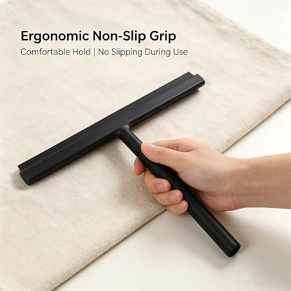Shower Squeegee for Glass Doors with Detachable Handle, Silicone Window Squeegee for Shower Glass, Streak-Free Bathroom Cleaner for Mirrors, Windows & Tile