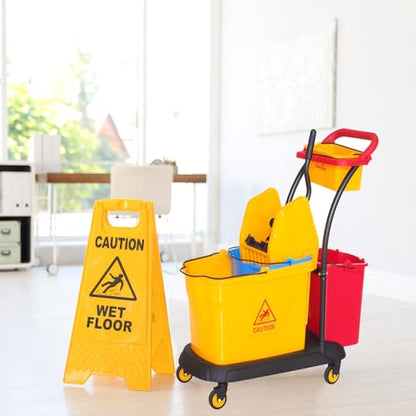 Sasylvia Yellow Mop Wringer Replacement Down Press Mop Bucket Wringer Industrial Cleaning Accessories for Commercial Floor Mopping Buckets Restaurant Supplies, 26quart or 33 Quart(Down Press)