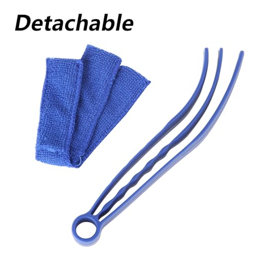 3-Finger Microfiber Blind Cleaner Brush - Reusable Washable Sleeve for Dusting Window Blinds, Curtains & Shutters (1-Pack, Blue)