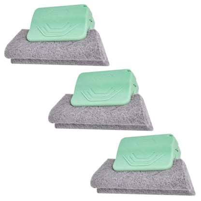 Magic Window Track Cleaner, Window Groove Cleaning Brush Tool Set, Handheld Cleaning Brushes for Window Slides Gaps Tile Lines Shutters and Car Vents, 5.31 x 3.35 x 1.18 Inches (Green 3) - color: Green 3