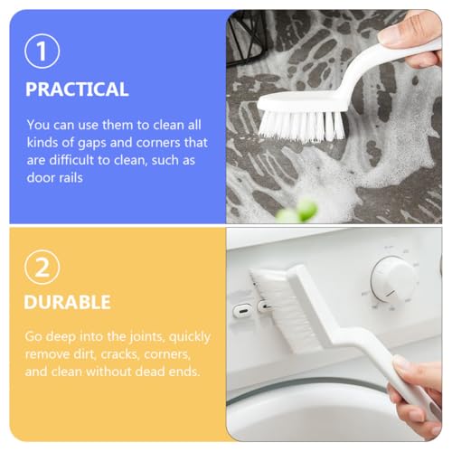 UPKOCH 5pcs Crevice Cleaning Brush Set White Household Groove Floor Window Track Seam Cleaning Tool for Narrow Spaces
